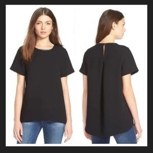 Madewell Leather-Trim Tailored Tee